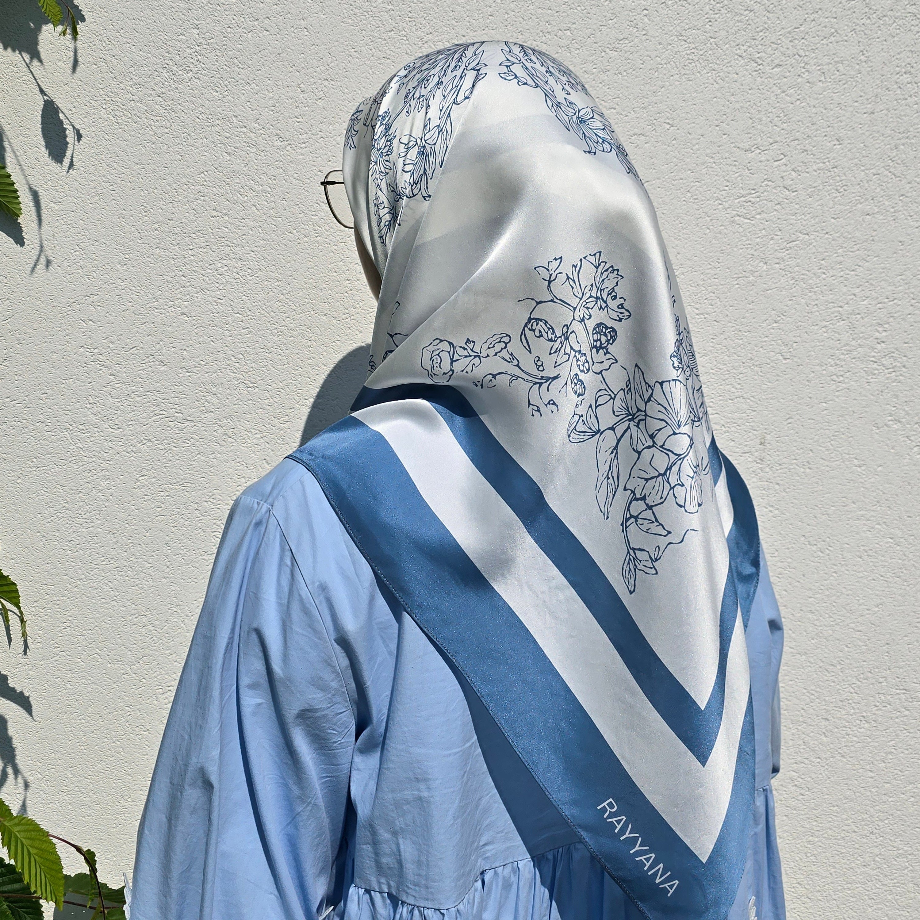 Papillon Blue Azure Silk Scarf 90