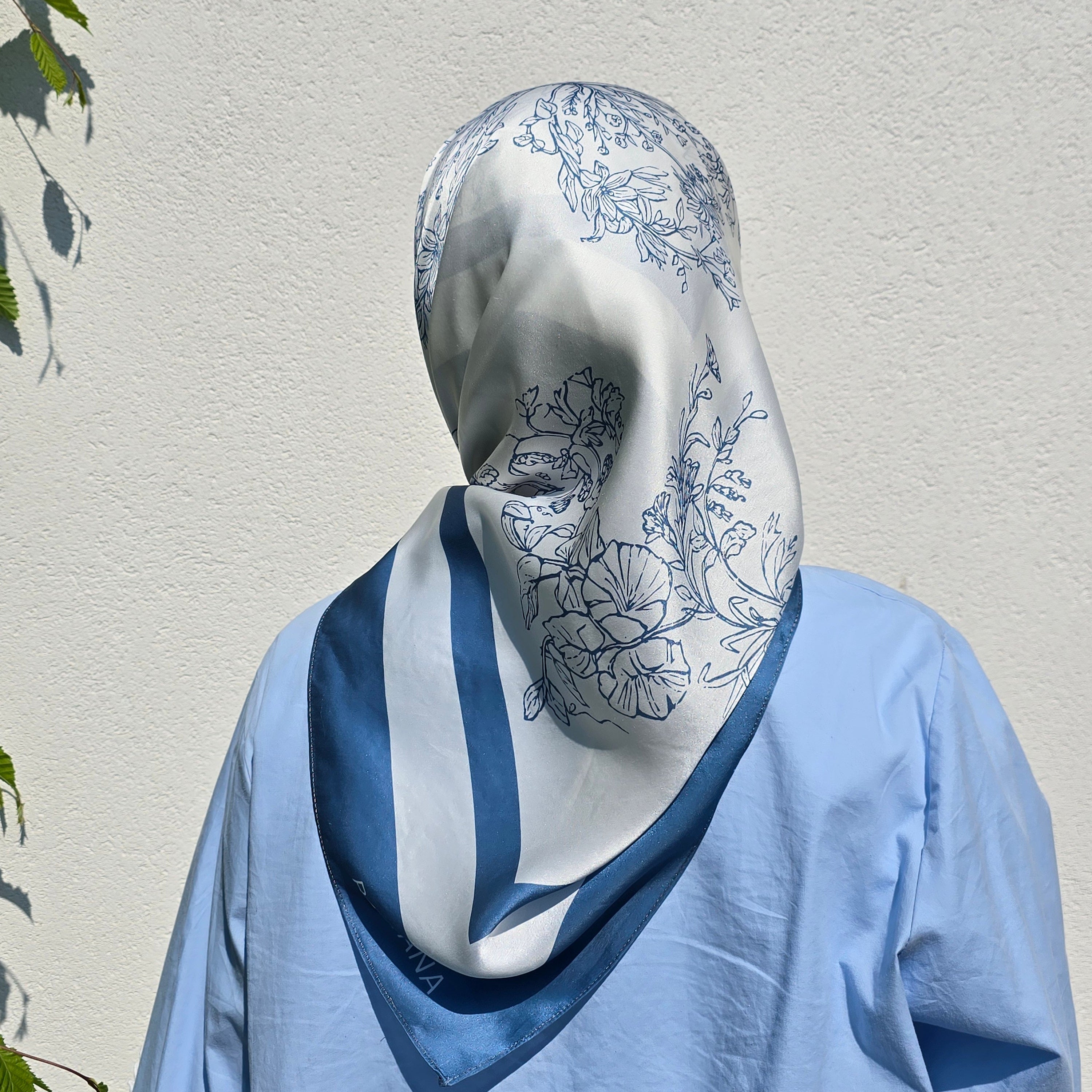 Papillon Blue Azure Silk Scarf 90