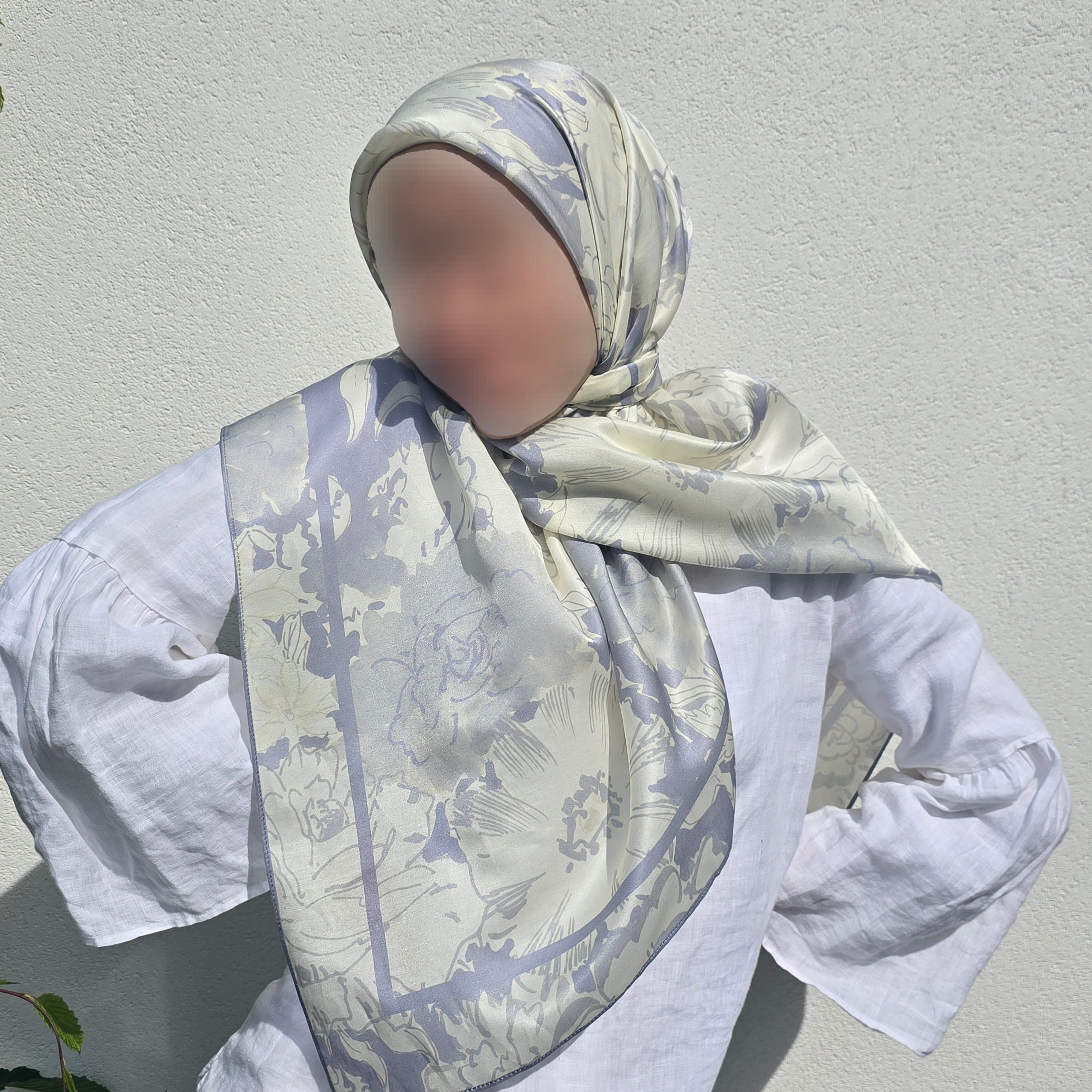 Midnight Rose Silk-Cotton Scarf 110