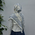 Azure Botanica Silk-Cotton Scarf 110