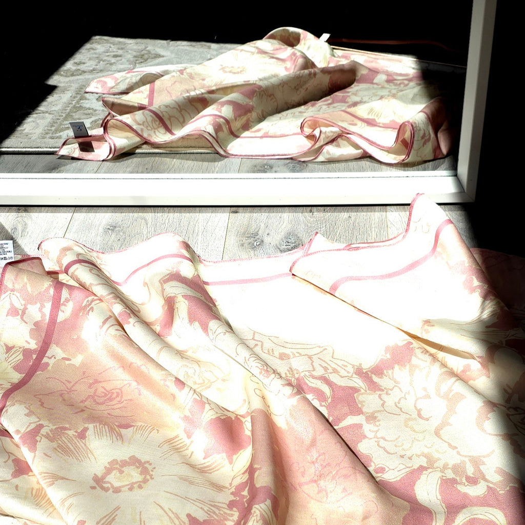 Midday Rose Silk-Cotton Scarf 110
