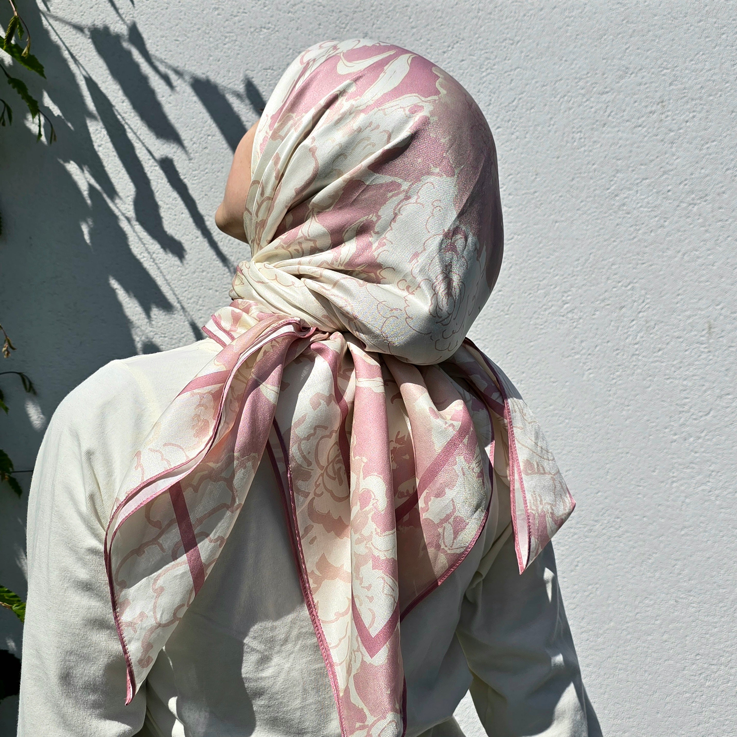 Midday Rose Silk-Cotton Scarf 110