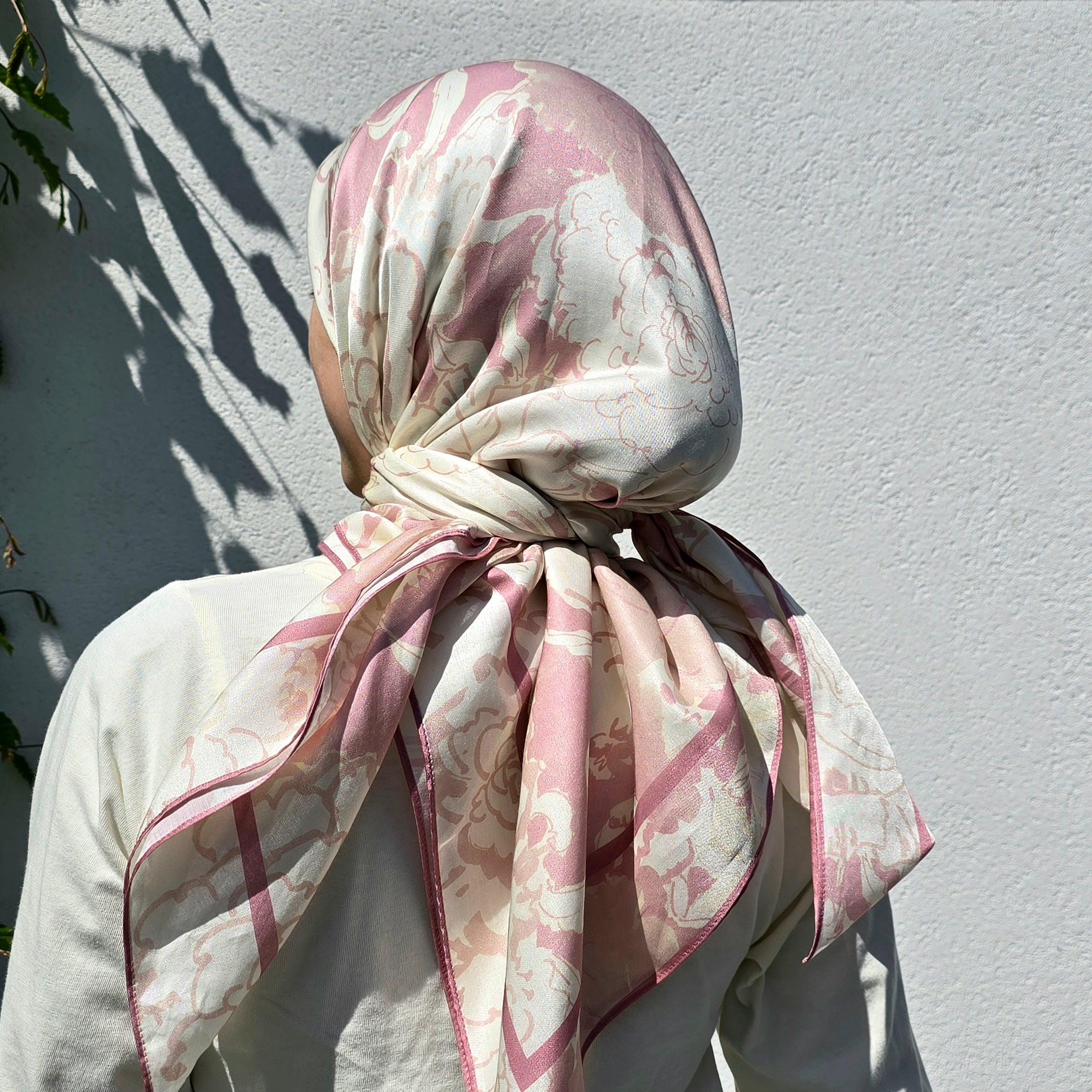 Midday Rose Silk-Cotton Scarf 110
