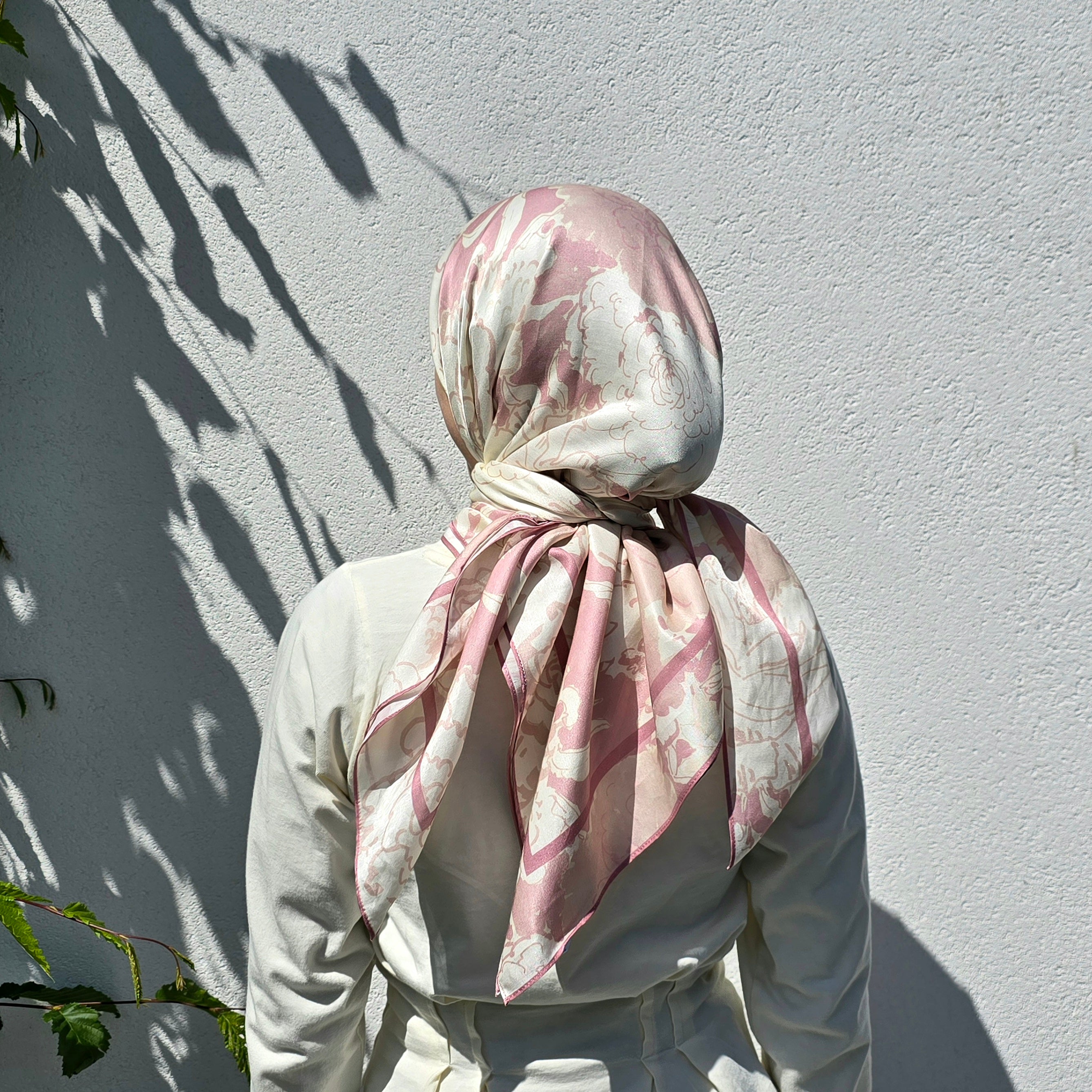Midday Rose Silk-Cotton Scarf 110