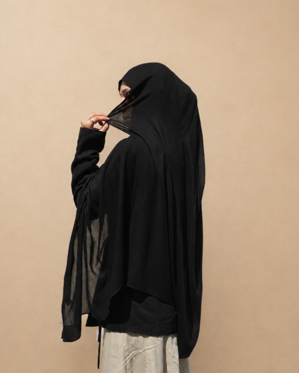 Black Modal Scarf 180 and undercap
