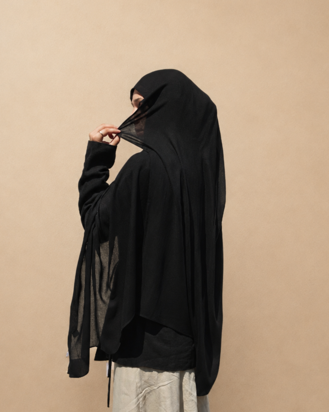 Black Modal Scarf 180 and undercap