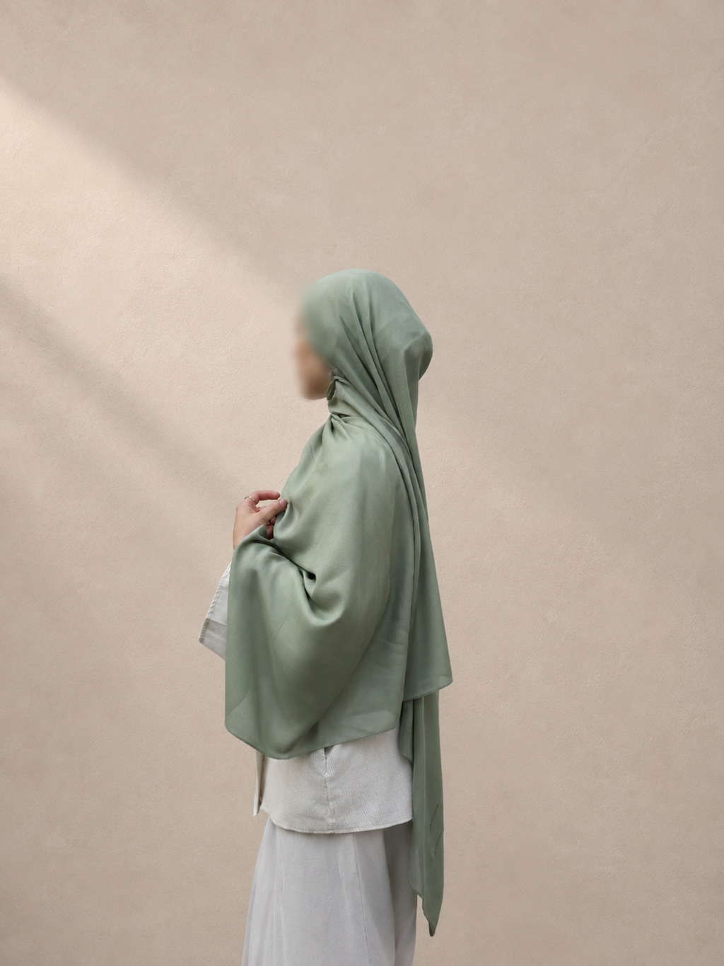 Sage Green Modal Scarf 180 and undercap