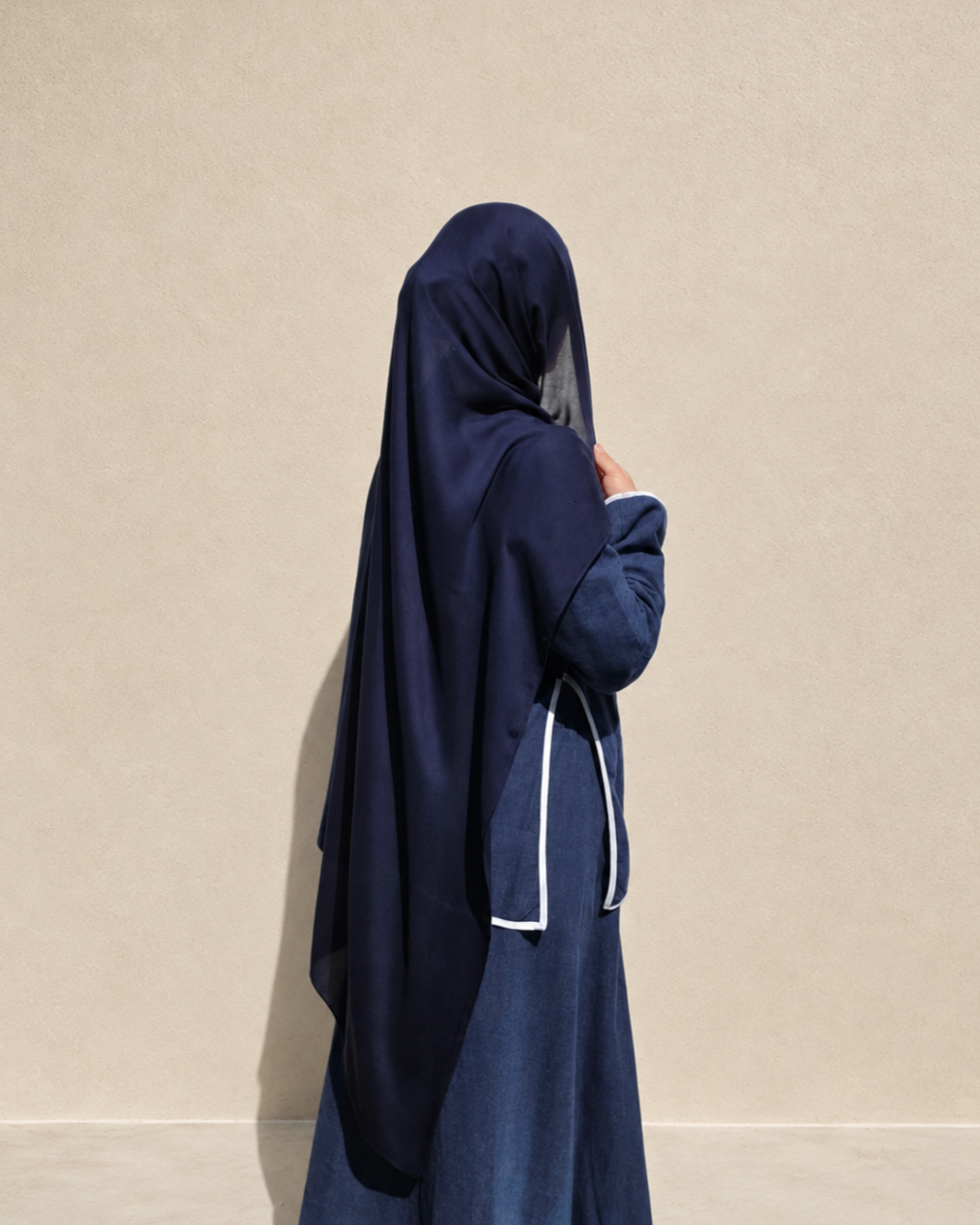 Navy Blue Modal Scarf 180 and undercap