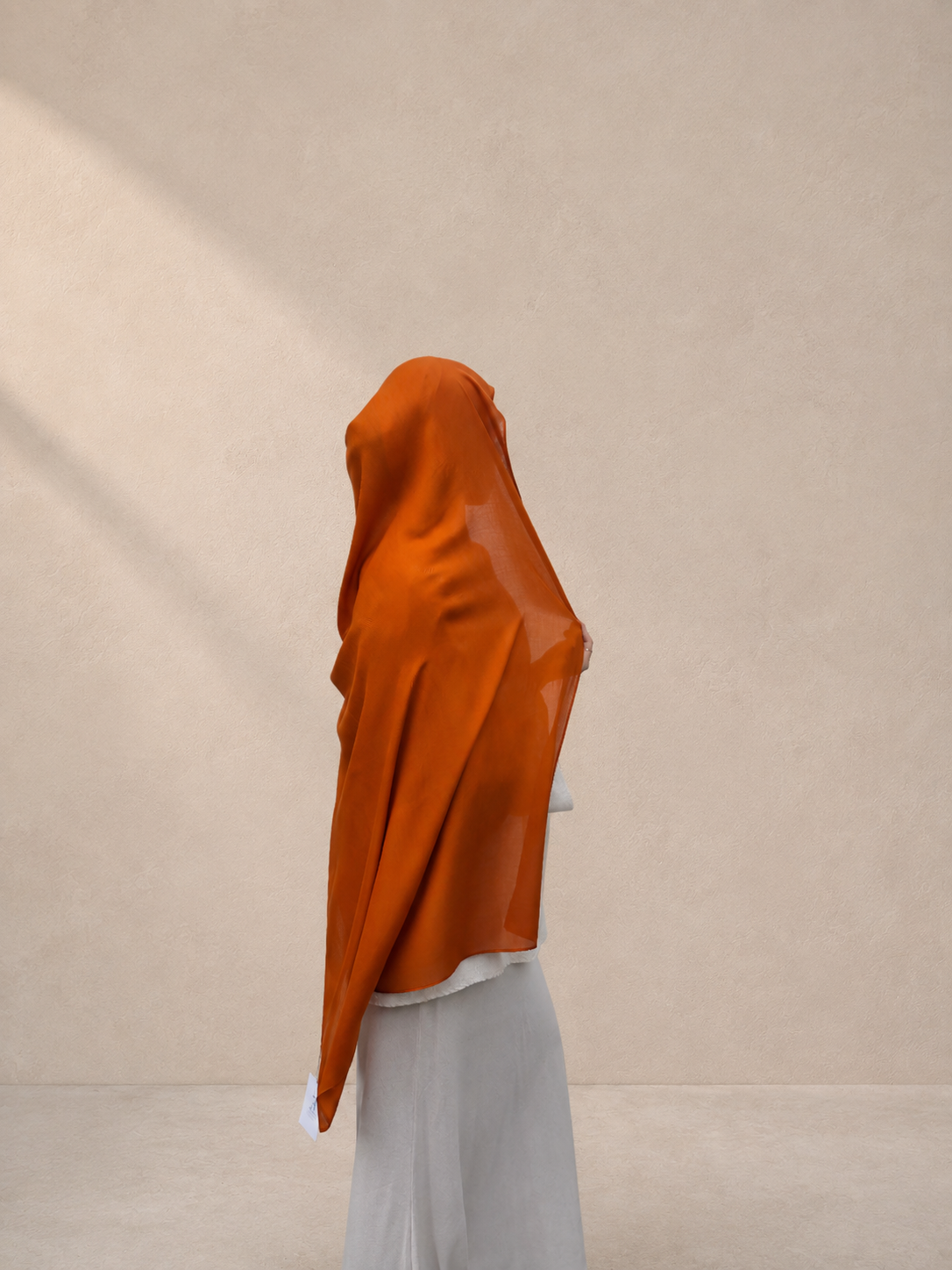 Burnt Orange Modal Scarf 180 and undercap