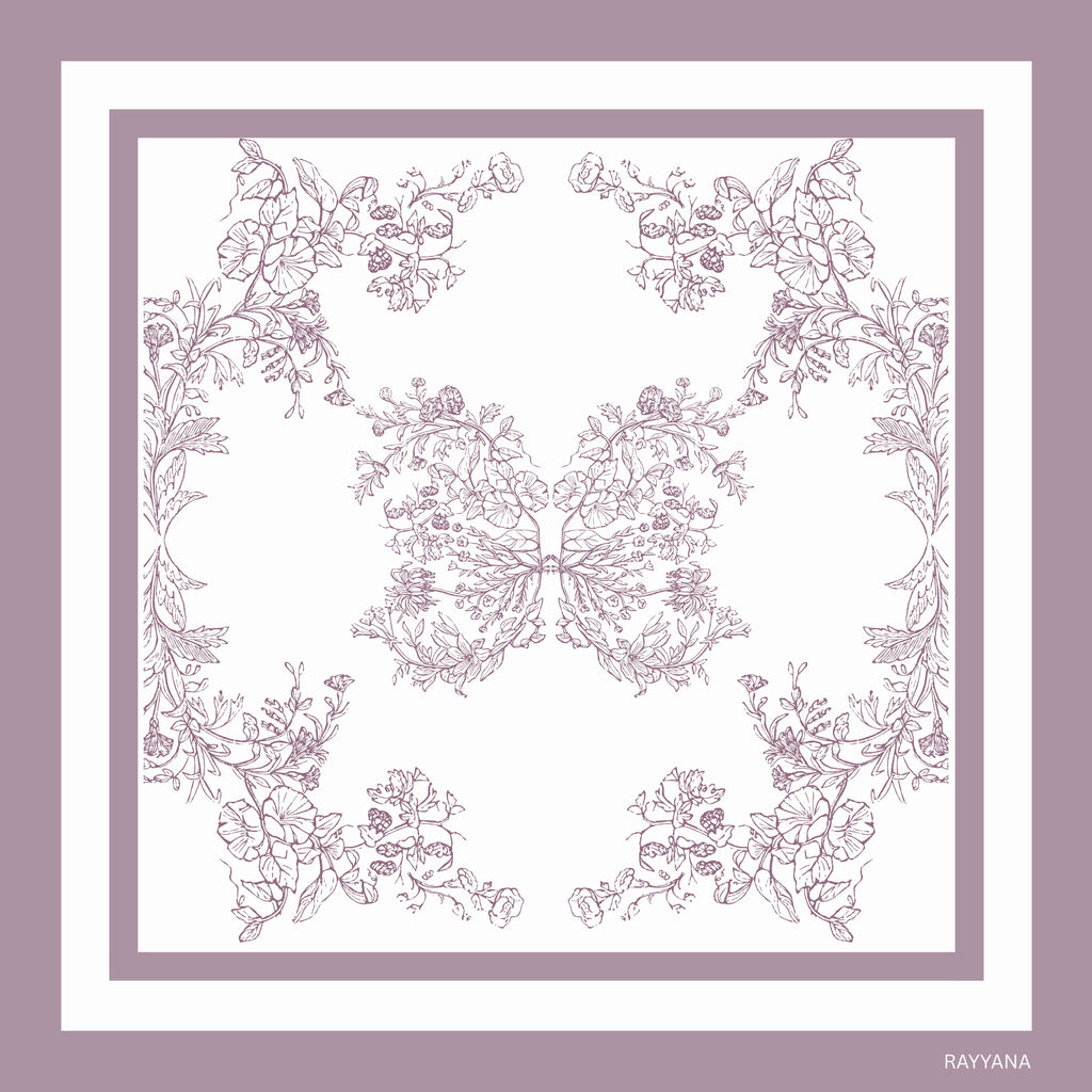 Papillon Magenta Silk Scarf 90