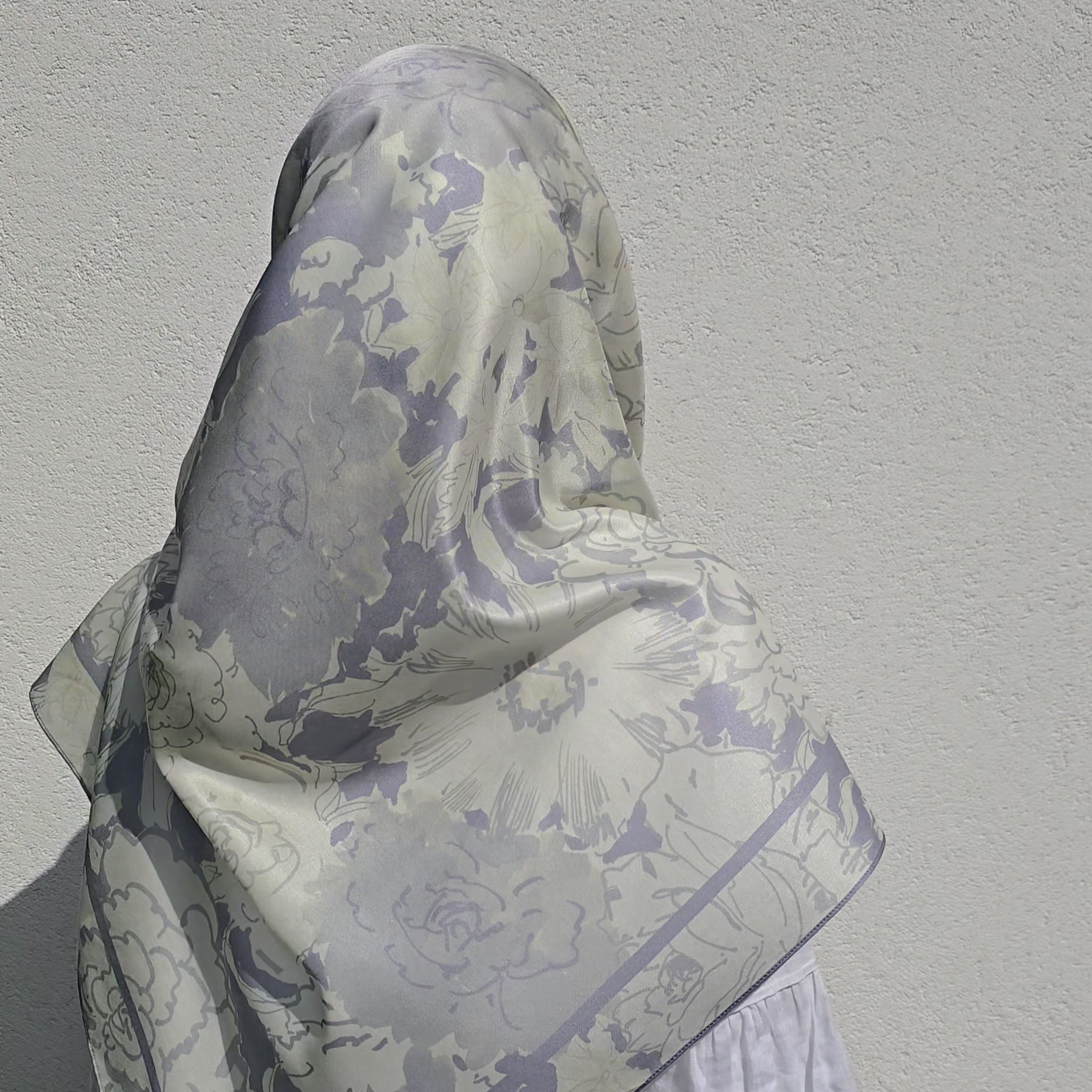 Midnight Rose Silk-Cotton Scarf 110